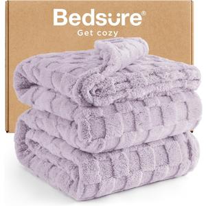 Bedsure GentleSoft Full Size Blankets for Bed - Super Soft Cozy Fleece Mothers Gifts Day Blanket, Large Fuzzy Throws for Bedroom Decor for Kids Girls, Lavender Fog 84x90 Inches