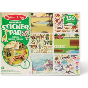 Melissa & Doug Reusable Sticker Pad: Habitats - 150+ Stickers Kids Animal Activities, Restickable Animals Sticker Book, Animal Habitats Removable Stickers for Kids Ages 4+ - FSC-Certified Materials