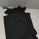 Pink Queen Women's Sleeveless Bodycon Slip Dress Spaghetti Strap Backless Ribbed Split Maxi Long Dresses (Black)