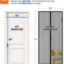 MAGZO Magnetic Screen Door Fit Door Size 36 x 80 Inch, Screen Size 38" x 81" Strong Magnet Door Mesh with Reinforced Hook & Loop for Patio Door, Front Door, Doorway, Black