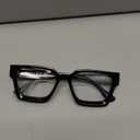 livho Oversized Blue Light Blocking Glasses for Woman - Rectangle Fashion Glasses for Computer, Chic Preppy Frame (All Black)