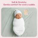 Stretchy Swaddle Blanket for Newborns with Hat & Hello World CardSoft Baby Swaddles 0-3 Months,47"x 47"Supersoft Swaddle Blanket,Receiving Blanket for Boys & Girls (Cloud)