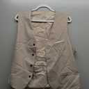 Men's Suit Slim Fit 3 Pieces Suit Set, Business Casual Suits for Men Two Button Soild Jacket Vest Pants Set with Tie (Medium, Beige)