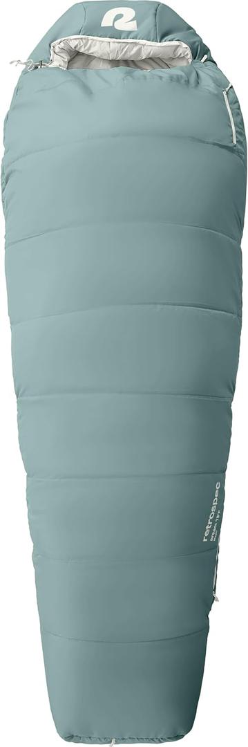 Retrospec Dream Sleeping Bag - 5, 15, 30 Mummy for Camping, Insulated Cold Weather, Lightweight Stuff Sack, Water-Resistant, Adjustable Draw Cords, Adult (Sprucestone)
