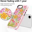 for iPhone 16E Case Cute - Durable Shockproof 6.6 ft Drop Impact Phone Case - Funny Passion Flower Design (6.1") Glitter Pink