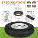 LotFancy 4.80/4.00-8 Tire and Wheel, 2 Pack 16 Inch Pneumatic Wheelbarrow Replacement Wheels, 5/8" Bearings, Adjustable 3" to 7" Centered Hub, for Wheelbarrows, Garden Carts, Yard Wagons