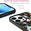 Cute Small Spooky Halloween Ghost Phone Case, Flower Ghost iPhone 13 Pro Max Case, Non-Slip Pattern Design, Soft Silica Gel Frame Support Phone Case for Teen Girls and Boys, Women and Men