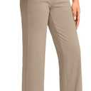 G Gradual Women's Yoga Pants Wide Leg wiht Pockets High Waist Stretch Loose Casual Lounge Sweatpants Petite/Regular/Tall (Beige, XL)