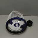 12.5inch Boat Steering Wheel, 3/4 Inch Axle Marine Steering Wheel Adapter, Anti-Slip Carbon Fiber for Boats, Yachts, Pontoon Boats Blue