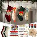 QIDSJCCBD 491 Pcs Christmas Ornament Kits for Adults, Includes 4 Christmas Stocking, Bows, Ribbons, Bells & More, Christmas Crafts for Adults to Make Your Own Unique Christmas Ornaments & Decorations