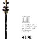 Skeleteen Animated Halloween Candelabra Decoration - Creepy Gothic Haunted Mansion Black Skull Floating Candle Holder Party Decorations Prop- 1 Piece