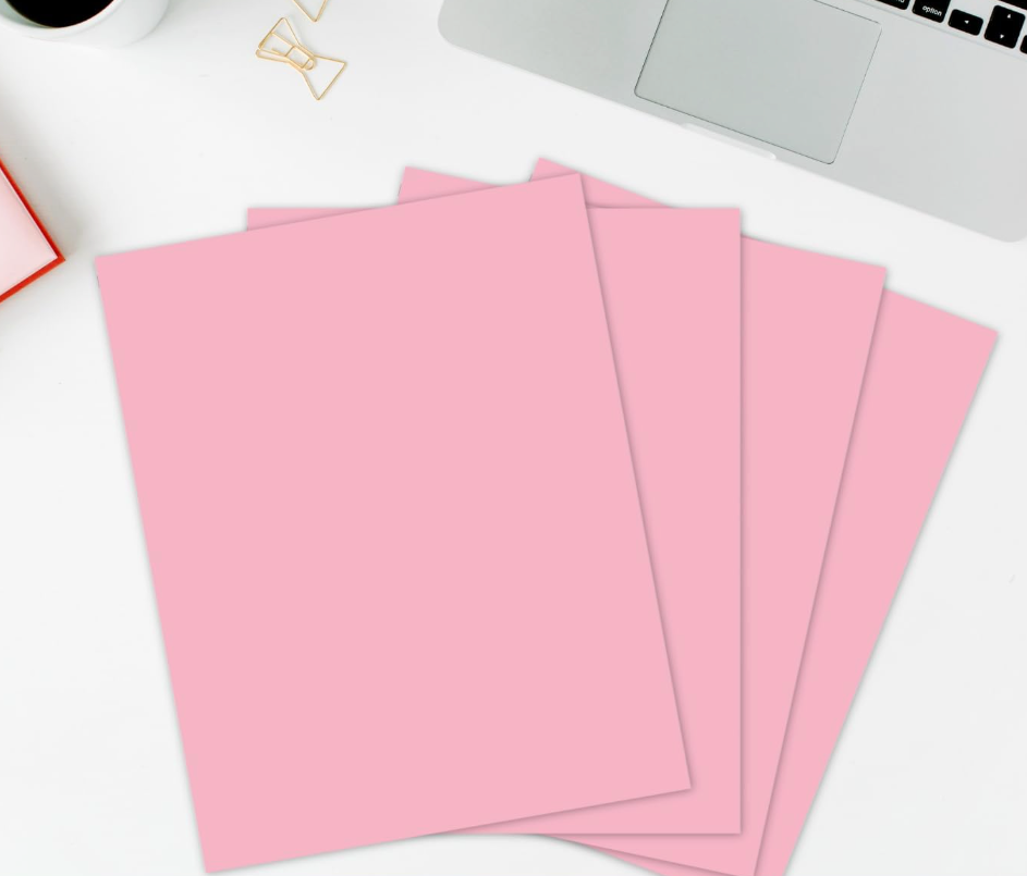 Office Pink Copy Paper, Colored Printer Paper, Copy Paper for Printer, 118 Sheets