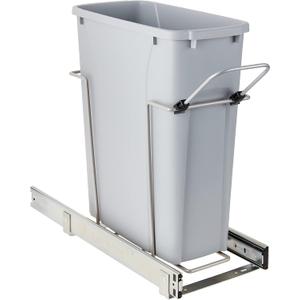 Knape & Vogt in-Cabinet Pull Out Trash Can, 20-Qt., Bottom-Mount Cabinet Installation, Requires Min 8-in Opening, 20.5 in x 8.5 in x 17.5 in, RS-PSW9-1-20-P, Platinum
