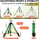 Impact Sprinkler Head on Telescoping Tripod Base with 2 Sprinkler Extensions, Heavy Duty Lawn Sprinklers, 360 Degree Large Area Irrigation, Solid Metal Extension Legs & Bottom Spikes