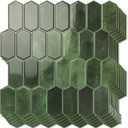 Art3d 10-Sheet Heavy-Duty Peel and Stick Backsplash, Self-Adhesive Vinyl Wall Tiles for Kitchen Countertop Bathroom, Green (12 x 12 Inch)