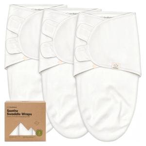 3-Pack Organic Baby Swaddle Sleep Sacks - Swaddles for Newborns, Infant 0-3 Months, Baby Girls, Boys, Soft & Snug Newborn Sleep Sack, Nursery Swaddling Blankets (Soft White, OS)