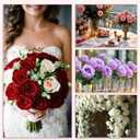 20PCS Artificial Roses with Long Stems - Realistic Silk Flowers, Fake Roses Real Touch Bouquet of Roses for Home Decor, Bridal Wedding Party Table Centerpieces, Bulk Faux Rose Flowers (White Purple)