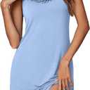 Ekouaer Womens Nightgown Pj Dress for Women Sleeveless U Neck Soft Chemise Sleepwear Cute (XL) Baby Blue