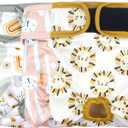 Langsprit Washable Female Dog Diapers (3 Pack) -Doggie Reusable Diapers for Doggy Puppy Female in Period - Highly Absorbent Dog Heat Panties with Adjustable Snaps (Rabbit, Owl, Lion, Large)