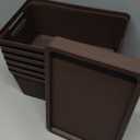 6 Pack Plastic Storage Baskets With Lids,Brown Breathable Stackable Storage Bins,Small Storage Containers,for Organizing Storage Baskets on Desktops,Closets,Playrooms,Classrooms,Offices