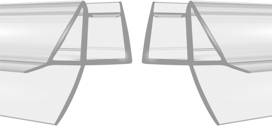 2-Pack Shower Door Bottom Seal (3/8'' X 39'') Glass Shower Door Seal Strip with Drip Rail Frameless Shower Door Sweep can Covers up to 13mm Gap
