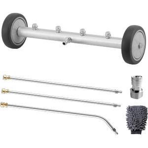 M MINGLE Undercarriage Pressure Washer Attachment, 16 Inch Powerful Under Car Washer with Car Wash Mitt, Low-Clearance Vehicle Compatible, 4000 PSI