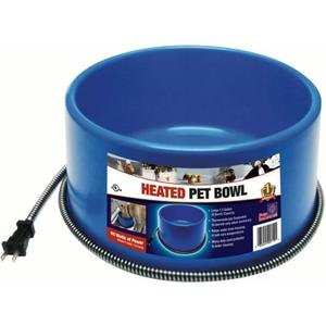 Farm Innovators 60 Watt Premium Plastic Heated Pet Water Bowl with Advanced Thermostatic Control for Large Dogs and Cats, Blue