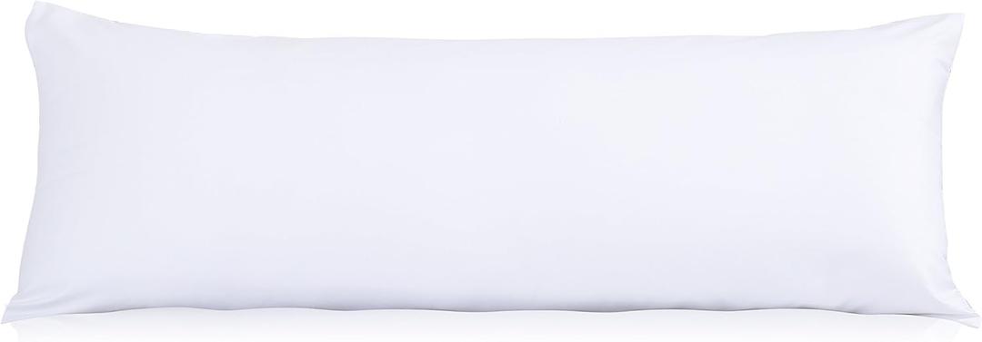 Evolive Ultra Soft Microfiber Body Pillow Cover/Pillowcases 21"x54" with Hidden Zipper Closure (21"x54" Body Pillow Cover, White)