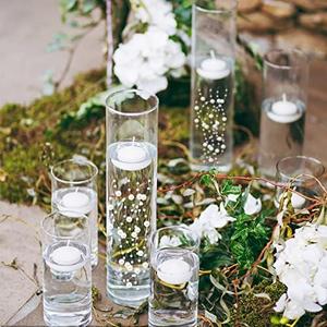 50Pcs Pearl Strings for Floating Candles, Floating-Effect Faux Pearls for Vase Filler, Centerpiece Table Decorations for Wedding, Party, Event (White)