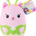 Gabbys Dollhouse Official Kitty Fairy Squishy Plush Toy, Cat Stuffed Animal, Squishy Toys for Ages 1 & Up, Pink/Green, 8