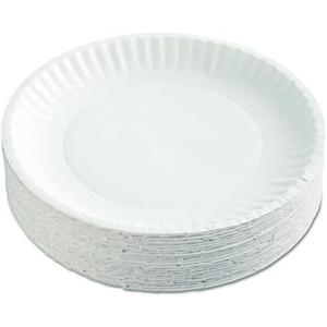 AJM Packaging  AJMPP9GRAWH Corporation PP9GRAWH Paper Plates, 9" Diameter, White, 12 Packs of 100 (Case of 1200)