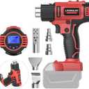 LIVOWALNY Cordless Heat Gun Compatible with Milwaukee 18V Battery, 350W 122~1202 (50-550) Variable Temperature Control Hot Air Gun with LCD Digital Display for Shrink Tubing, Crafts (No Battery)
