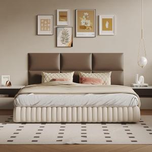 Brown Wall-Mounted Upholstered Headboard Panels, Faux Leather, 24x12 Inches, Pack of 12 DIY Soundproof Wall Padding for Full, Queen, or King Beds, Modern Wall Dcor, Easy to Clean