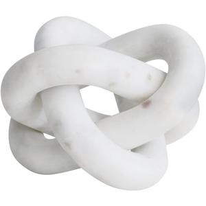 Bloomingville Decorative Interlocking Marble Chain with 3 Links, White