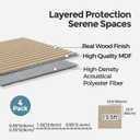 AKUMAX 4 Pack Wood Panels-3D Slat Wall Panelling for Wall-Ceiling and Sound Absorbing - Wooden Wall Panels for Living Room, Bedroom-Fire Retardant & FSC-15.5 ft(Classic Oak), 4pcs-24in*24in