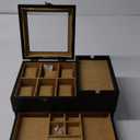 Pinzoveco Watch Box Organizer for Men, 6 Slot Mens Jewelry Box Display & Storage Watch, Solid Wood Watch Case for Men, Gift for Boyfriend Fathers Day Birthday Gifts (Black)