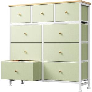 DUMOS 9 Drawer Dresser for Bedroom, Storage Organizer Chest of Drawers