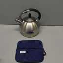 Tea Kettle, 2.64 Qt Tea Pot Stovetop, Premium 304 Food-Grade Tea Kettle Stovetop, Resounding Sound, Vintage Aesthetics, with Pot Holder (Brushed)