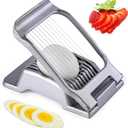 Egg Slicer for Hard Boiled Eggs, Heavy Duty, Dishwasher Safe, Stainless Steel Wire Cutter for Eggs, Strawberries, Bananas, Mushroom & Soft Fruits
