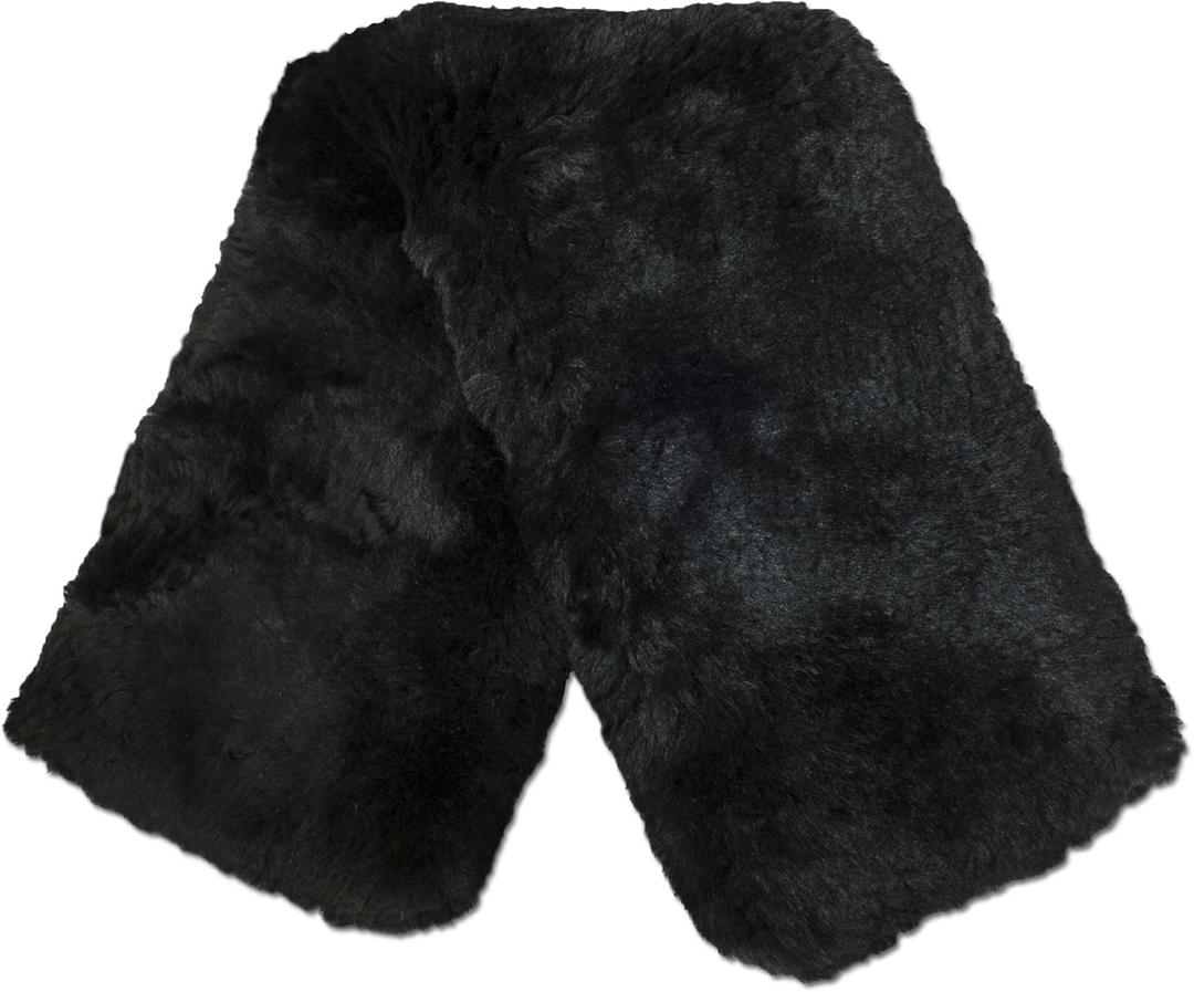 ECP Equine Comfort Products Easy Fit Genuine Merino Sheepskin Girth Cover, Prevents Gall Sores & Chafing, Sweat-Absorbing, Breathable, Soft & Protective (24", Black)
