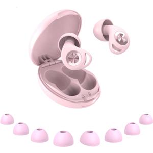 Ear Plugs for Sleeping Noise Cancelling, Ultra-Soft Silicone Earplugs for Sleep, 45dB Reusable Noise Cancelling Ear Plugs Hearing Protection Study/Work/Concert, EarPlugs with Case & 8 Eartips