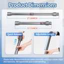 Extension Telescopic Wand Compatible with Dyson V7 V8 V10 V15 Vacuum Cleaner,Replacement Quick Release Rod Stick Adjustable Length Range 17.7 to 27.2 Inch (Grey)