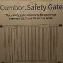 Cumbor 29.7-46" Baby Gate for Stairs, Toddler Safety Essentials for The House, Auto Close Dog Gate for Doorways, Mom's Choice Awards Winner-Easy Install Pressure Mounted Pet Gates for Dogs, White