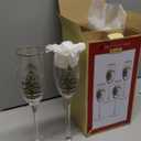 Spode Christmas Tree Gold 8.5oz Champagne Flutes (Set of 4) - Gold Rimmed Glasses, Festive Holiday Drinkware for Christmas Dinner, Wedding Gifts - Classic Holiday Glassware for Wine & Minosas