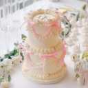 4 x Anwyll Twist Tie Bows 5x7Inch - 30Pcs Premade Pink Gift Bow for Cake Gift WrapBalloon Craft Treat Bag Baby Pink Satin Ribbon Bows for Valentines Day Decor Birthday Party Bridal Shower Wedding Favors