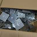 QWORK Perforated Insulation Pins 2-1/2 inch, 7/8 Inch Aluminum Insulation Hangers Cap,1.5 Inch Self Locking Washers, for Foam Wall Board, 50 Sets / 150 Pcs