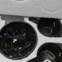 Elanze Designs Reactive Glaze Farmhouse Rustic Boho Ceramic Stoneware Dinnerware 16 Piece Plate Bowl Mug Dish Set - Service for 4, Mocha Grey Ombre