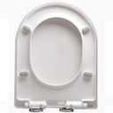 V/D/U Quiet-Close Toilet Seat Cover with 360° Adjustable Hinges - Quick Click Disassembly, Easy Installation & Cleaning, White PP Toilet Lid (46 x 36 cm)
