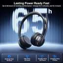Wireless Headset with Mic for Work, USB A/C Dongle, Bluetooth 6.0 Headset with AI Noise Cancelling Microphone, Wireless Headphones with Mic Mute & 65H, Wireless Headset for PC/Computer/Laptop/Teams