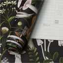 HAOKHOME Peel and Stick Wallpaper Boho Mushroom Removable Stick on Forest Contact Paper for Bathroom Black/Brown/Green 17.3in x 32.8ft